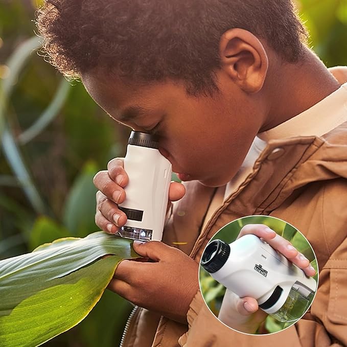 Microscope Portable 60x-120x - Jouet Éducatif avec Lumière LED