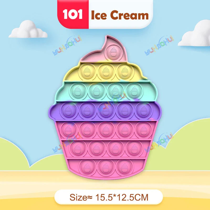 Jouet Anti-Stress Pop It en Silicone - Soulagement Sensoriel pour Enfants et Adultes