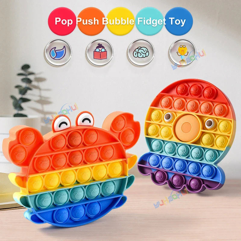 Jouet Anti-Stress Pop It en Silicone - Soulagement Sensoriel pour Enfants et Adultes