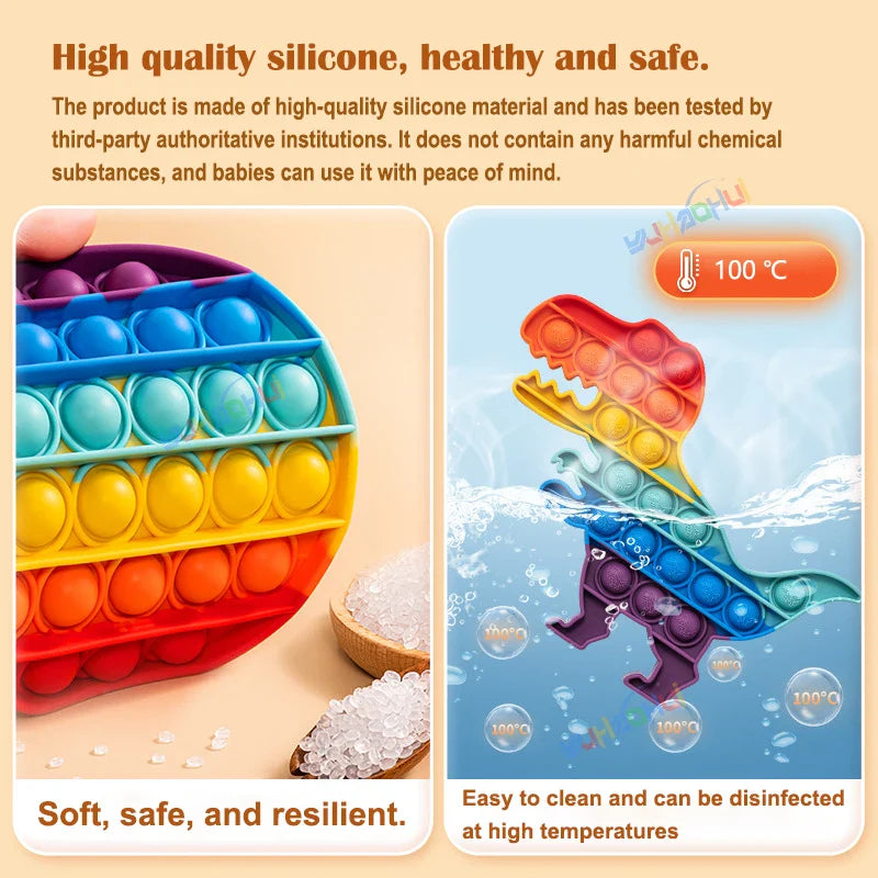 Jouet Anti-Stress Pop It en Silicone - Soulagement Sensoriel pour Enfants et Adultes