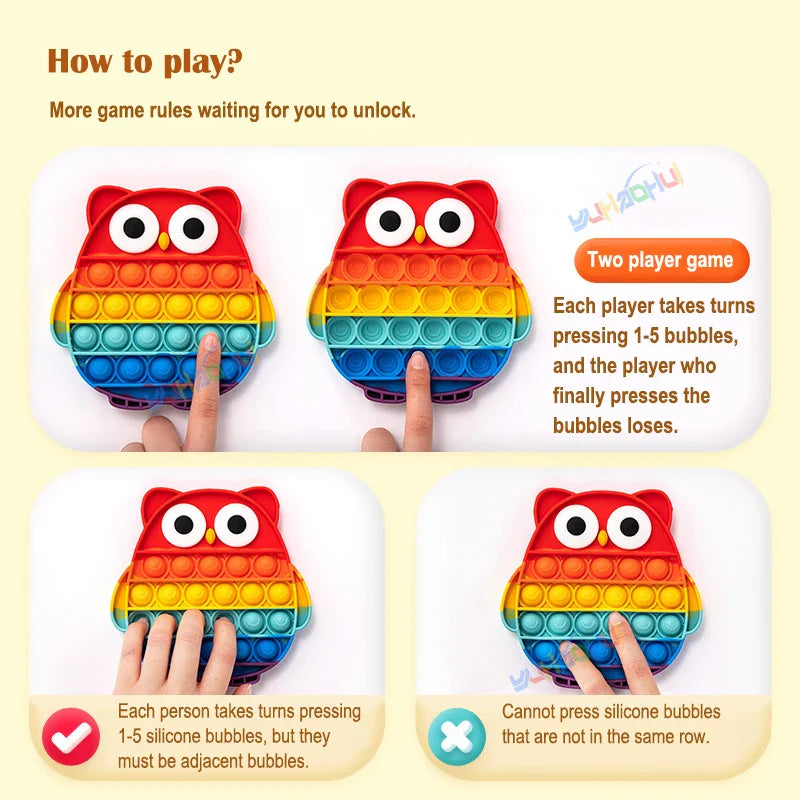 Jouet Anti-Stress Pop It en Silicone - Soulagement Sensoriel pour Enfants et Adultes