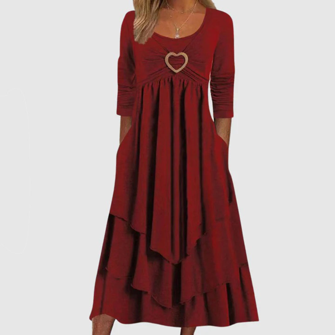 Robe Longue Femme Élégante - Silhouette en A avec Poches Pratiques