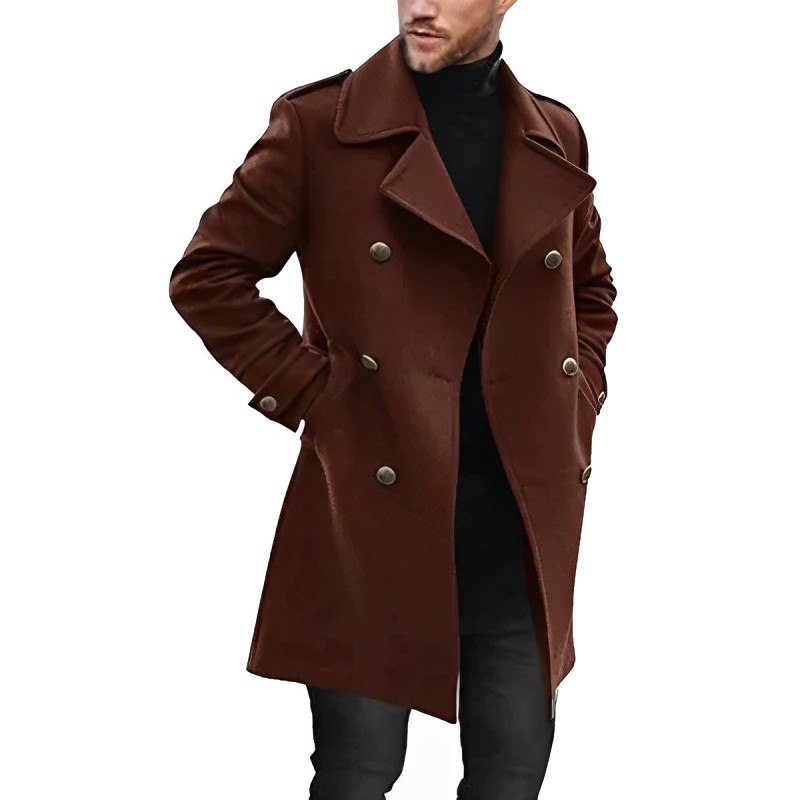 Manteau Peacoat d'Hiver pour Hommes - Élégance Classique à Double Boutonnage