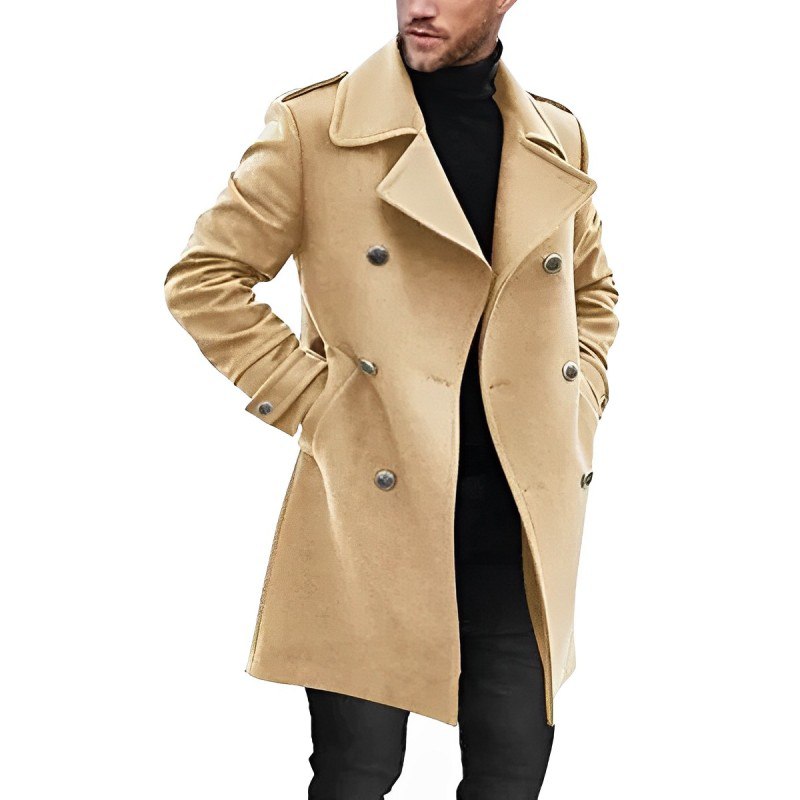 Manteau Peacoat d'Hiver pour Hommes - Élégance Classique à Double Boutonnage