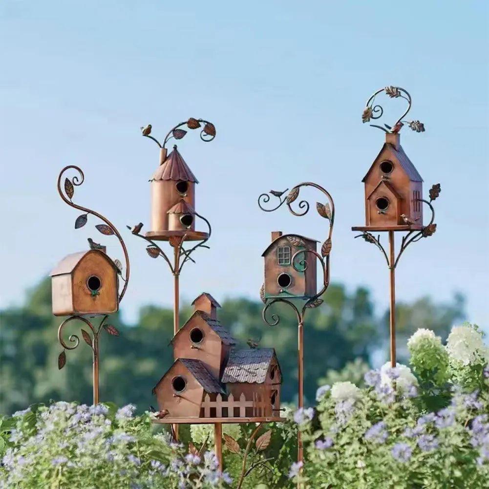 Maison pour oiseaux en Métal Élégant - Durable et Résistante aux Intempéries