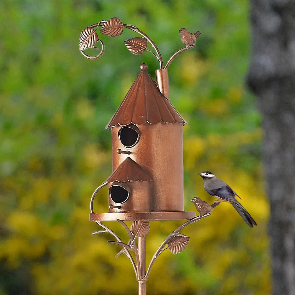 Maison pour oiseaux en Métal Élégant - Durable et Résistante aux Intempéries