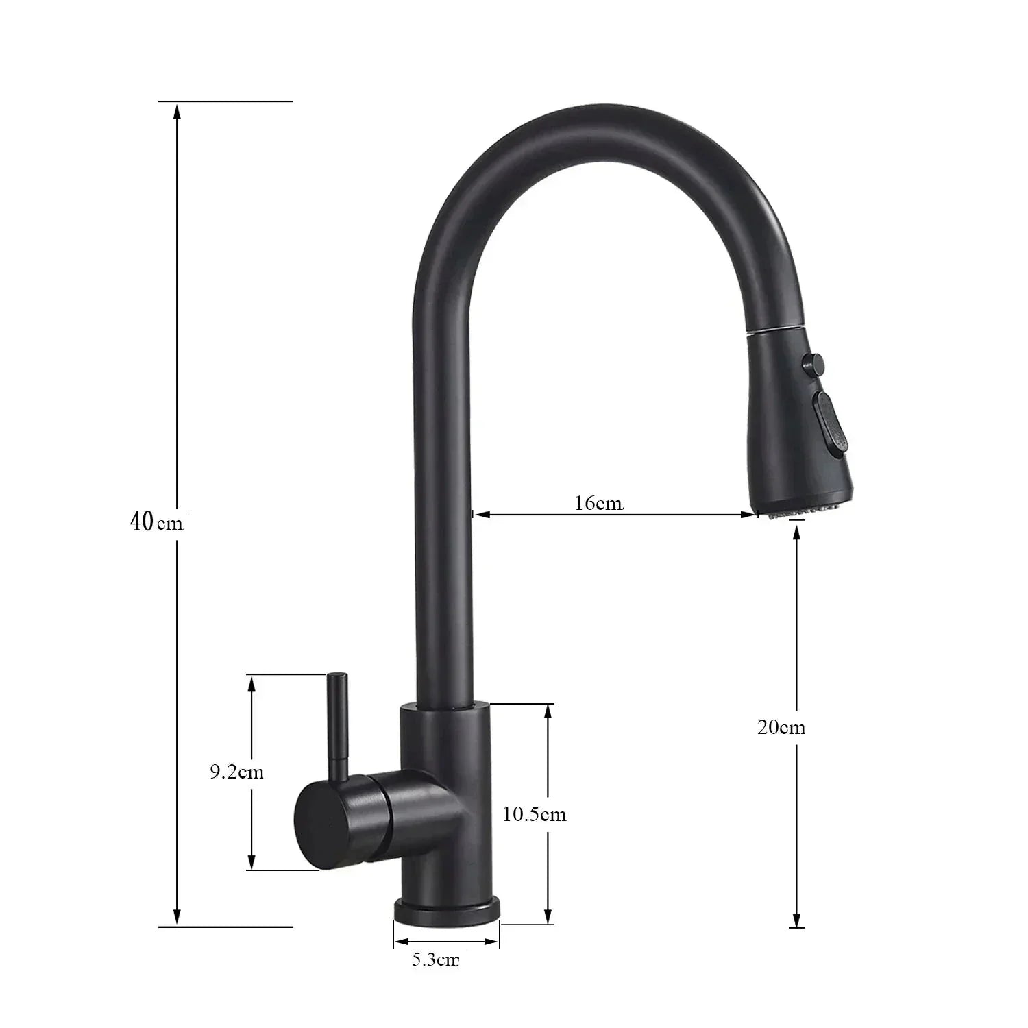 Robinet de Cuisine Pull-Down Noir - Élégance et Flexibilité au Quotidien