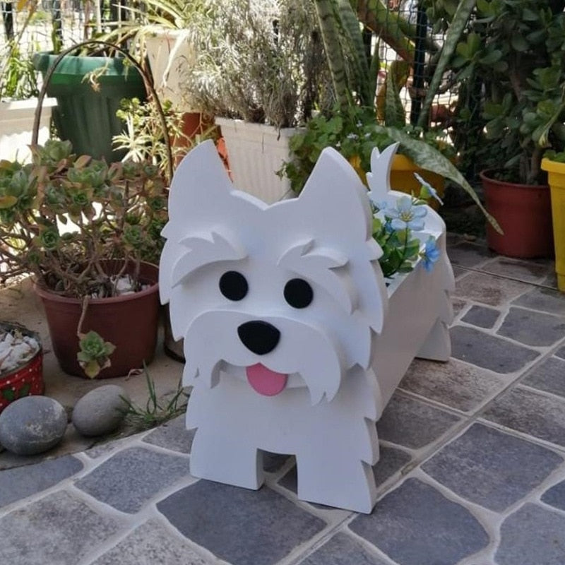 Pot de Fleurs Thème Chiens - Décoratif et Durable pour Intérieur/Extérieur