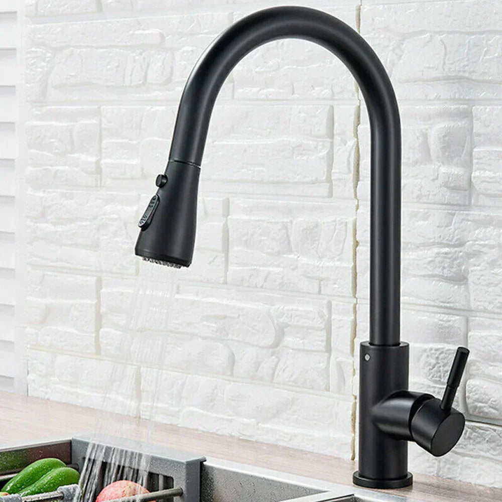 Robinet de Cuisine Pull-Down Noir - Élégance et Flexibilité au Quotidien