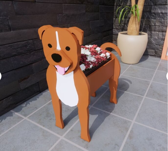 Pot de Fleurs Thème Chiens - Décoratif et Durable pour Intérieur/Extérieur