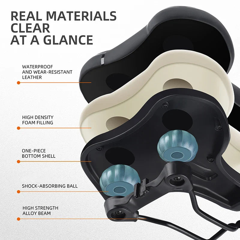 Selle de Vélo Confortable - Absorption de Chocs Élevée et Respirante