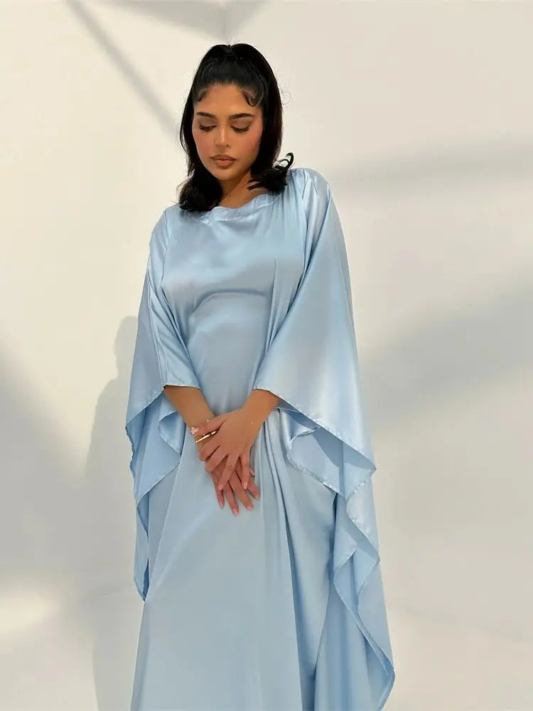 Robe Maxi Élégante pour Femmes - Manches en Cape et Confort Optimal