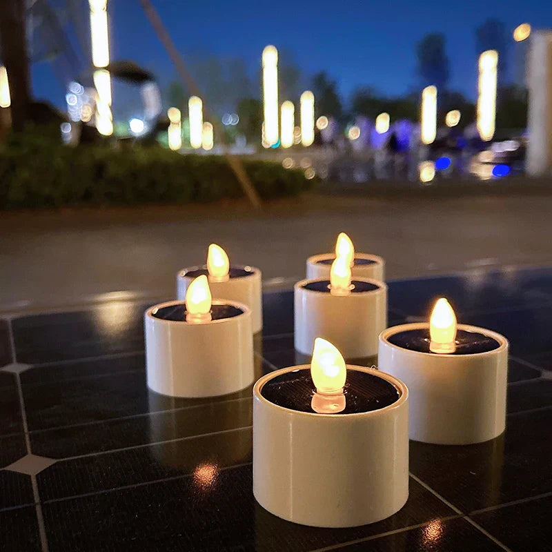 Bougies LED Solaires Vacillantes - Ambiance Extérieure Sécurisée et Romantique