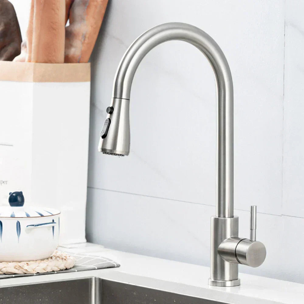 Robinet de Cuisine Pull-Down Noir - Élégance et Flexibilité au Quotidien