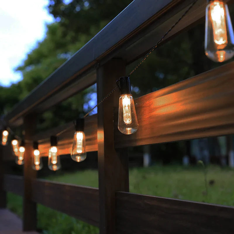 Guirlande Solaire Edison - Ampoules Rétro Étanches pour Ambiance Extérieure