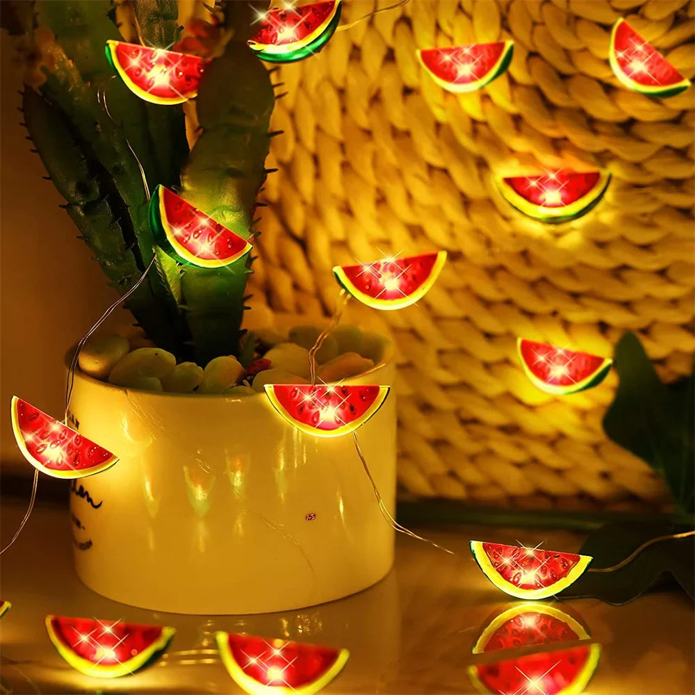 Guirlande Lumineuse Pastèque LED - Décoration Fun pour Événements d'Été