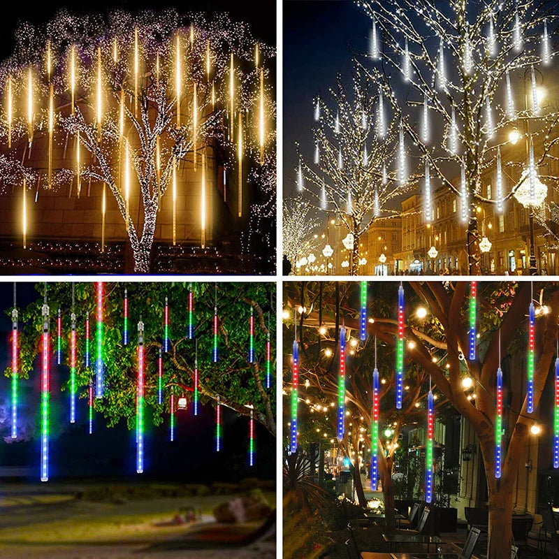 Éclairage LED en Goutte d'Eau - Effet Pluie de Météores Étanche
