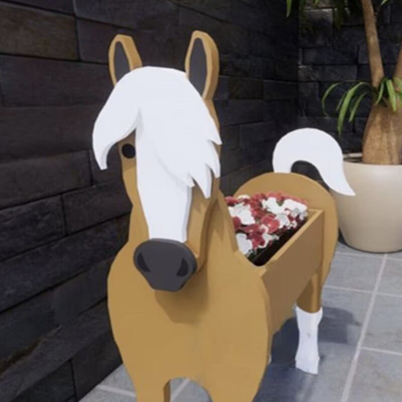 Pot de Fleurs Animal de Ferme - PVC Durable et Résistant aux Intempéries