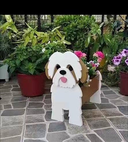 Pot de Fleurs Thème Chiens - Décoratif et Durable pour Intérieur/Extérieur
