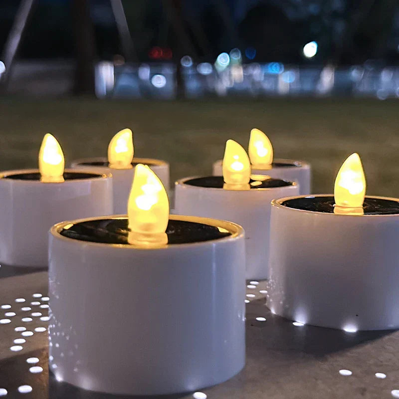 Bougies LED Solaires Vacillantes - Ambiance Extérieure Sécurisée et Romantique