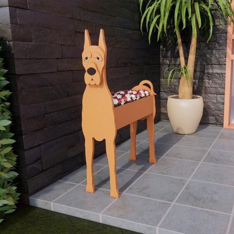 Pot de Fleurs Thème Chiens - Décoratif et Durable pour Intérieur/Extérieur