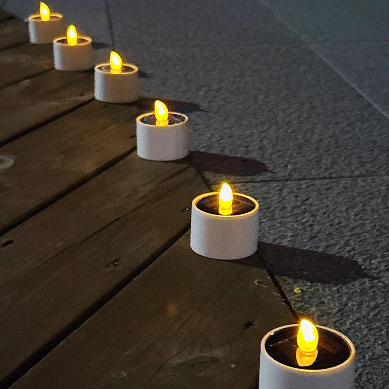 Bougies LED Solaires Vacillantes - Ambiance Extérieure Sécurisée et Romantique