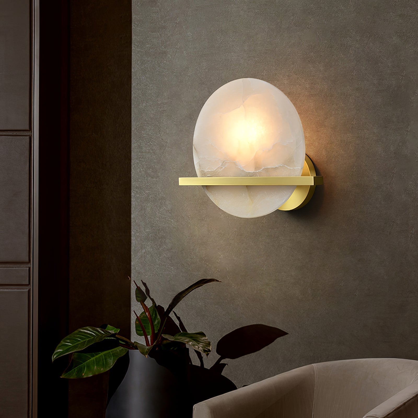 Applique Murale en Marbre - Luxe et Efficacité Énergétique