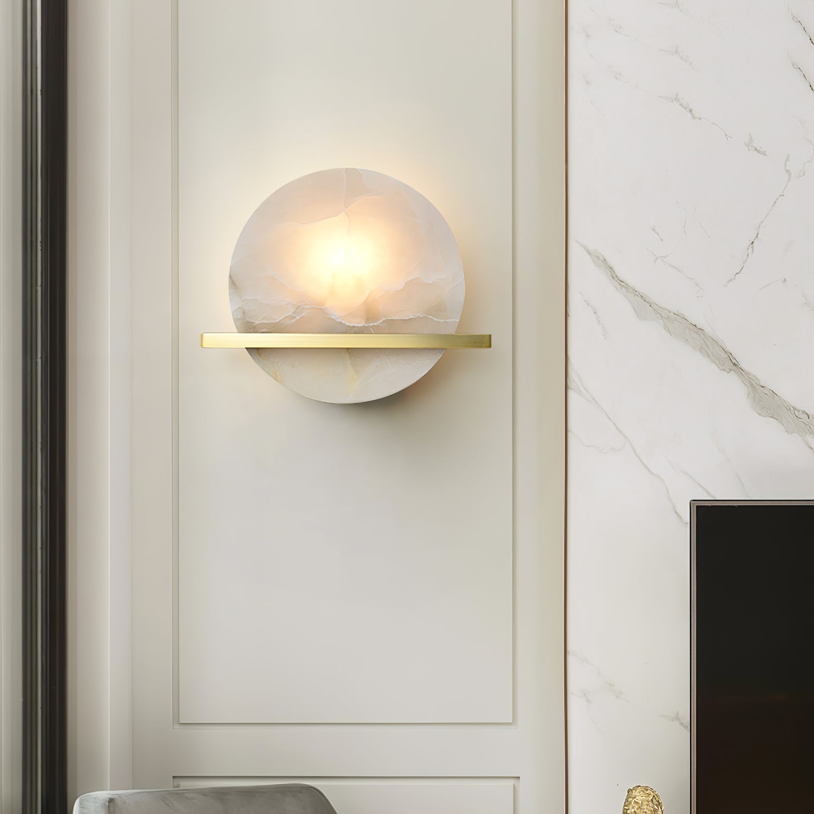 Applique Murale en Marbre - Luxe et Efficacité Énergétique