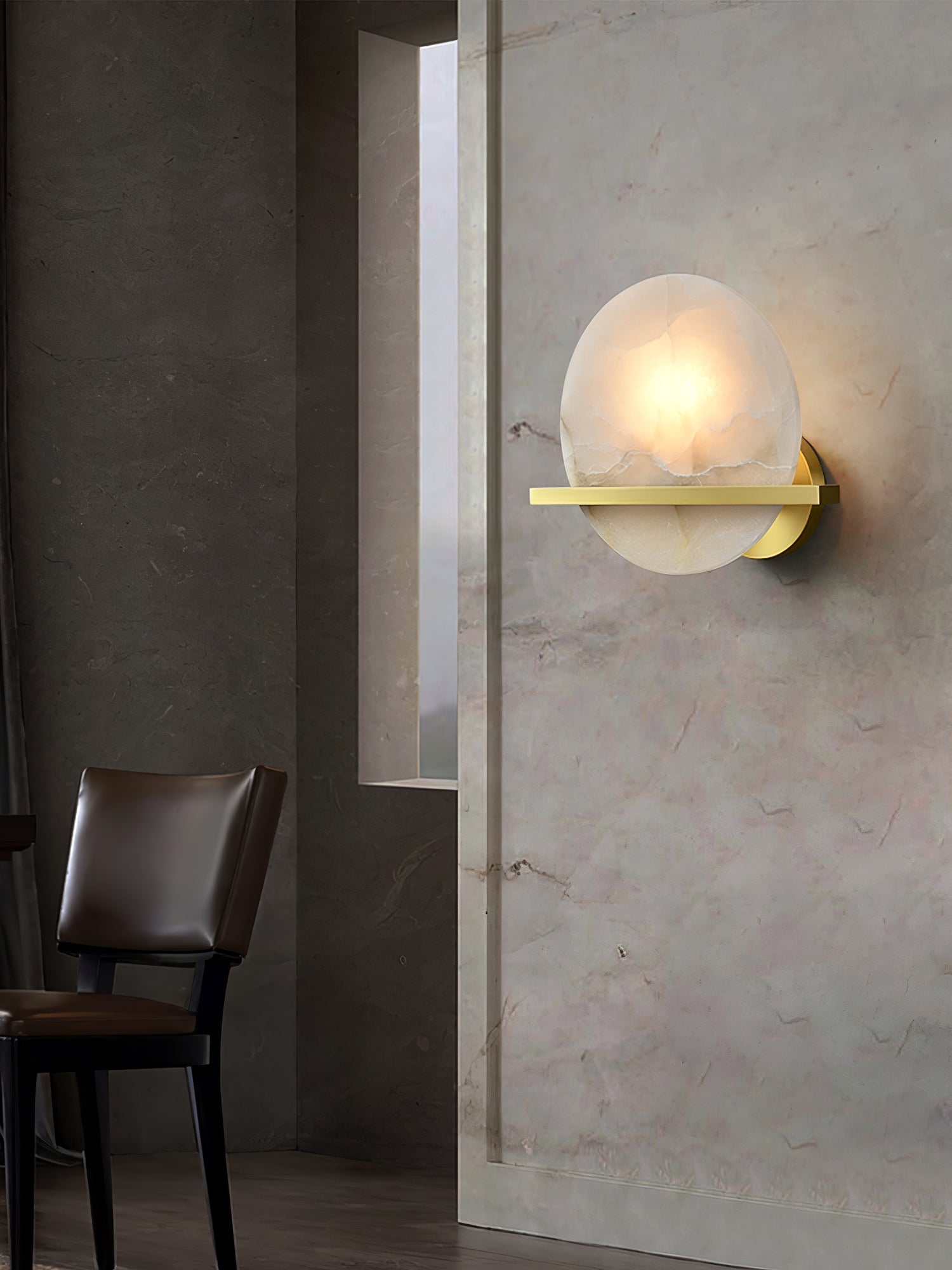 Applique Murale en Marbre - Luxe et Efficacité Énergétique