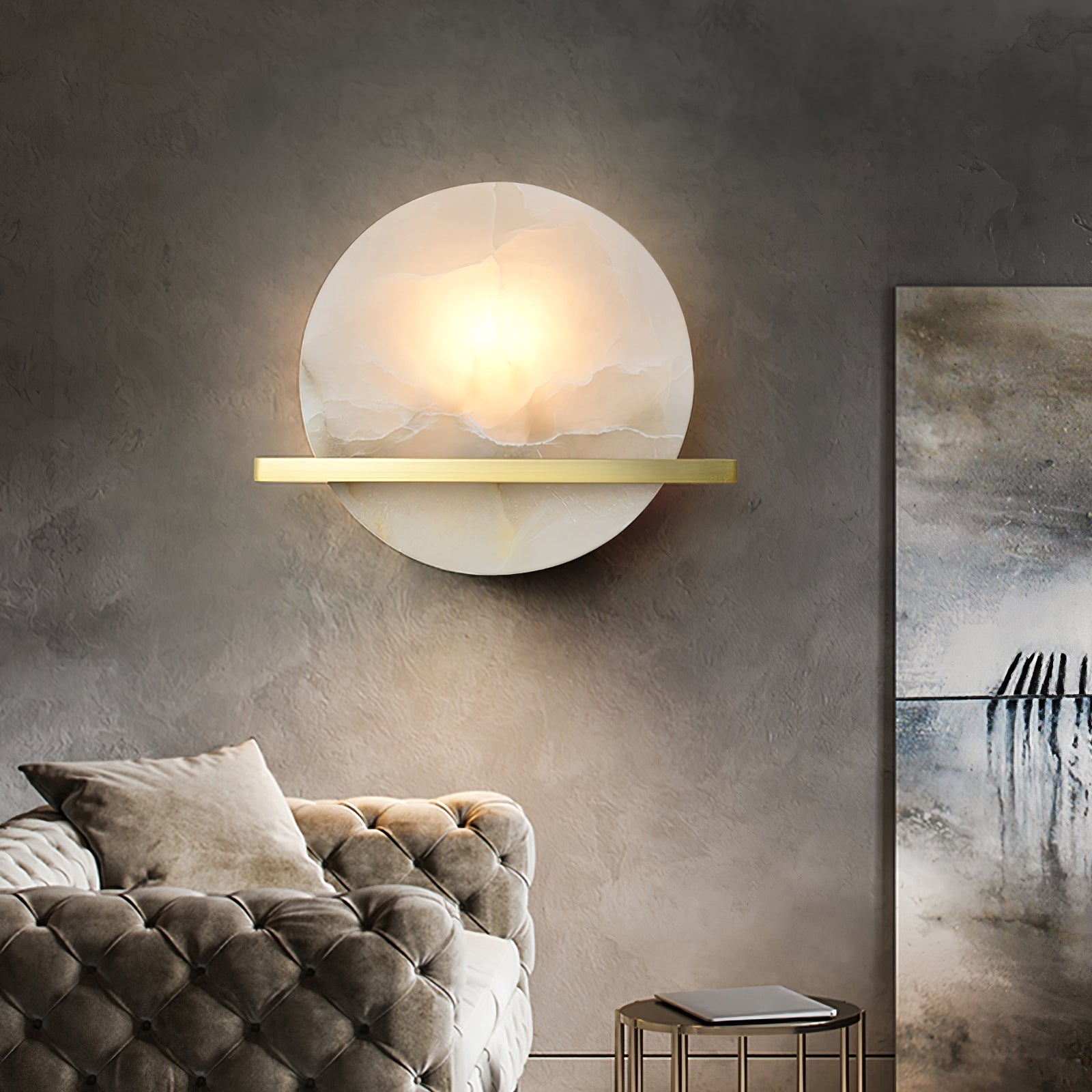 Applique Murale en Marbre - Luxe et Efficacité Énergétique