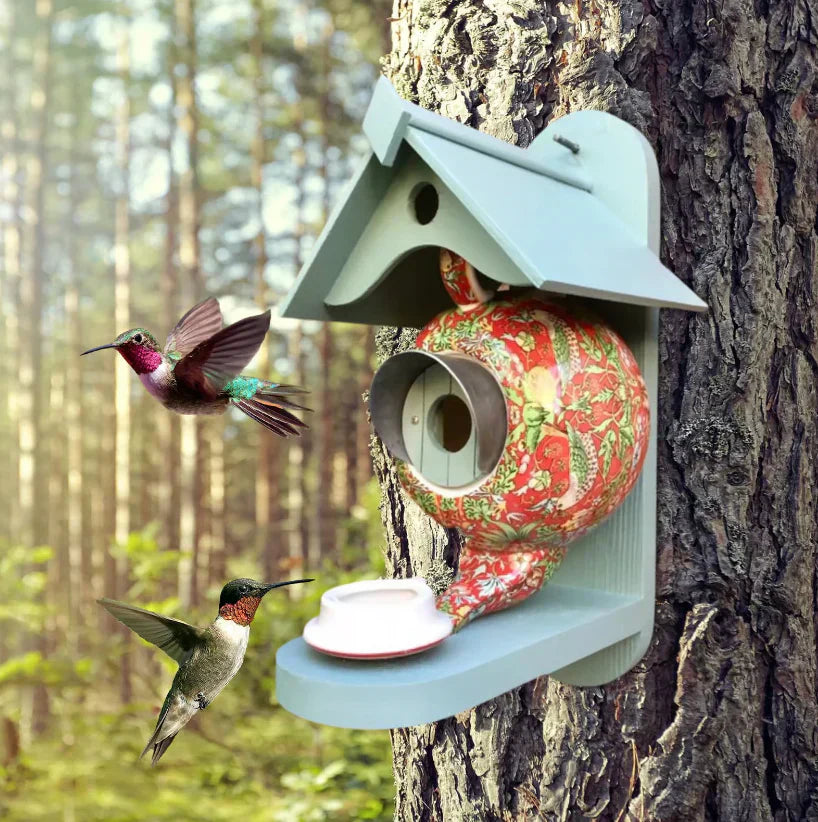Nichoir en Théière Coloré - Confort et Sécurité pour les Oiseaux