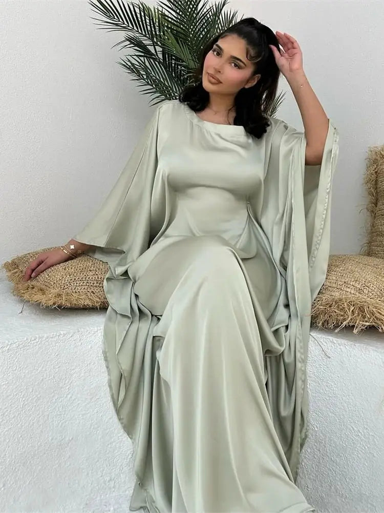 Robe Maxi Élégante pour Femmes - Manches en Cape et Confort Optimal