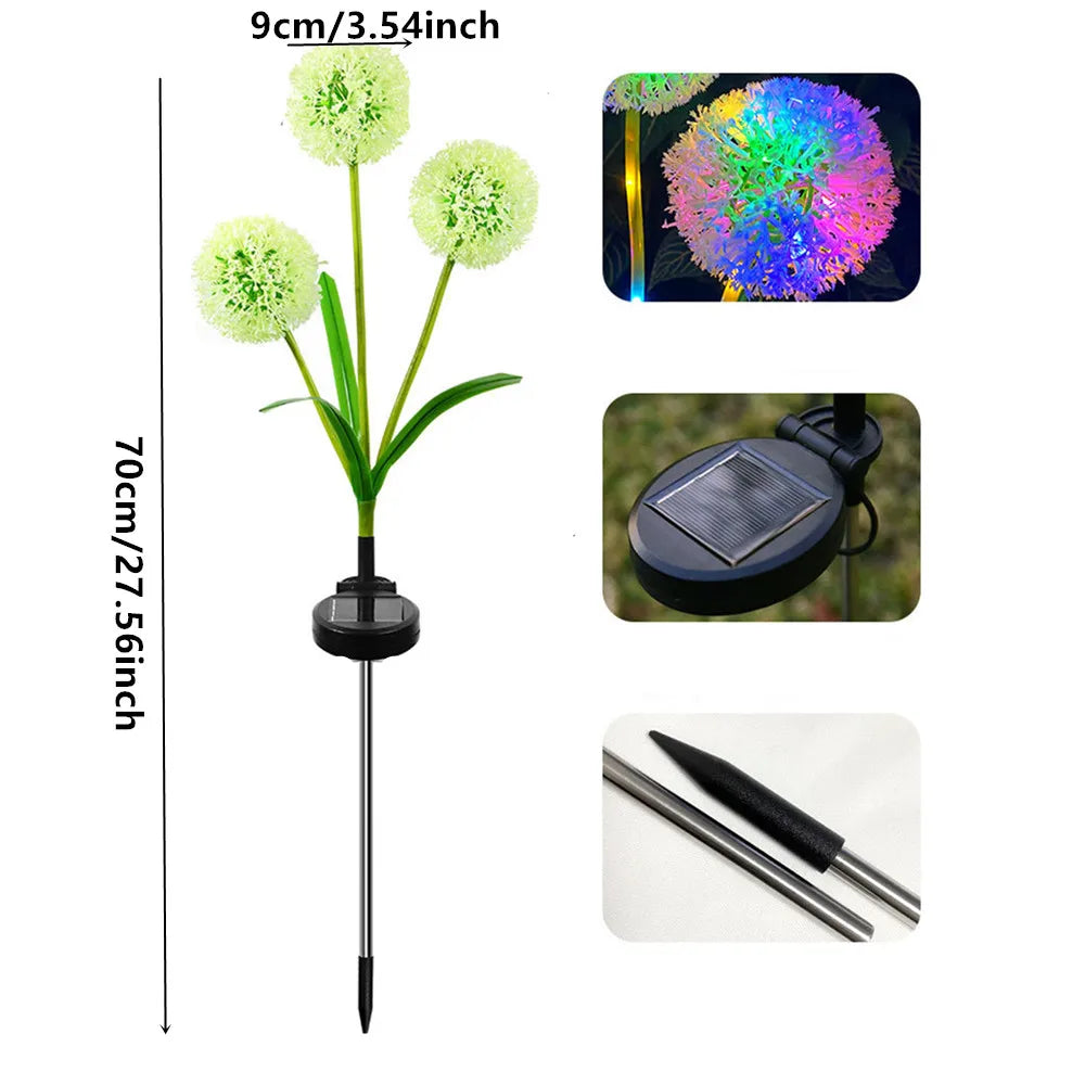 Lumières Solaire de Jardin - Éclairage Décoratif en Pissenlit