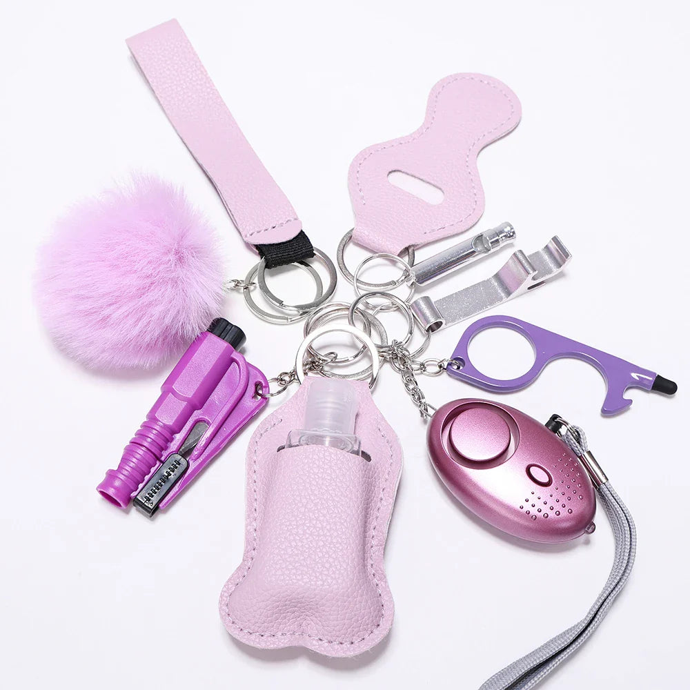 Porte-Clés de Self-Défense pour Femmes - Alarme et Casse-Vitre Inclus