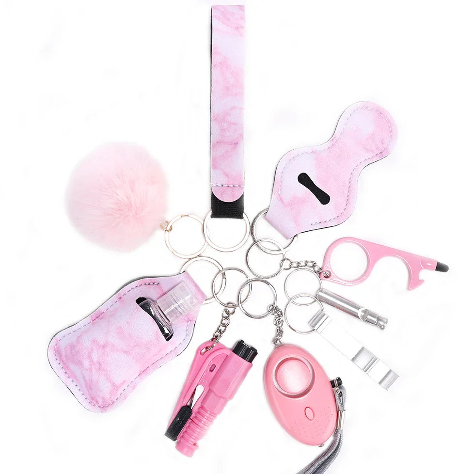 Porte-Clés de Self-Défense pour Femmes - Alarme et Casse-Vitre Inclus