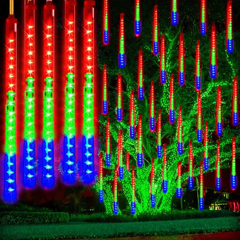 Éclairage LED en Goutte d'Eau - Effet Pluie de Météores Étanche
