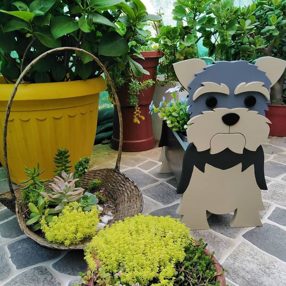 Pot de Fleurs Thème Chiens - Décoratif et Durable pour Intérieur/Extérieur