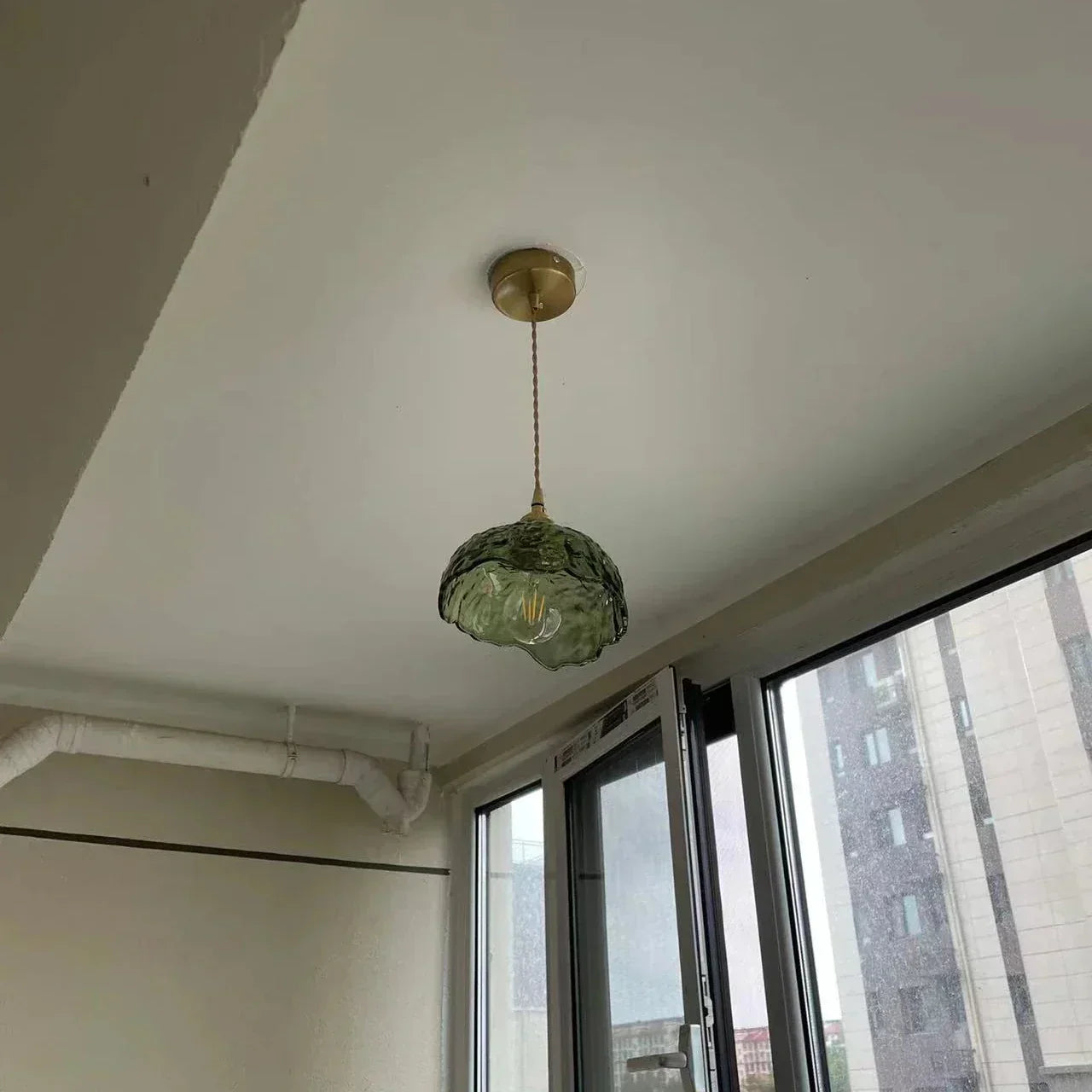 Lampe Suspendue en Laiton et Verre - Élégance Moderne et Installation Facile