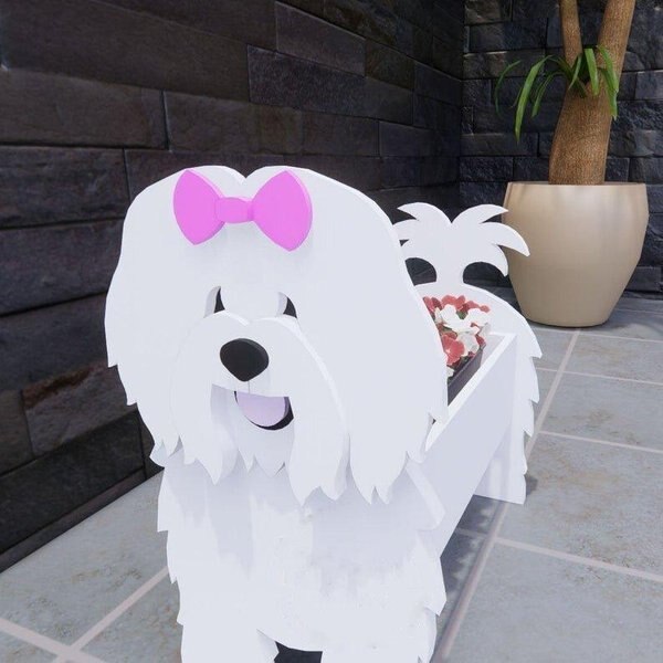 Pot de Fleurs Thème Chiens - Décoratif et Durable pour Intérieur/Extérieur