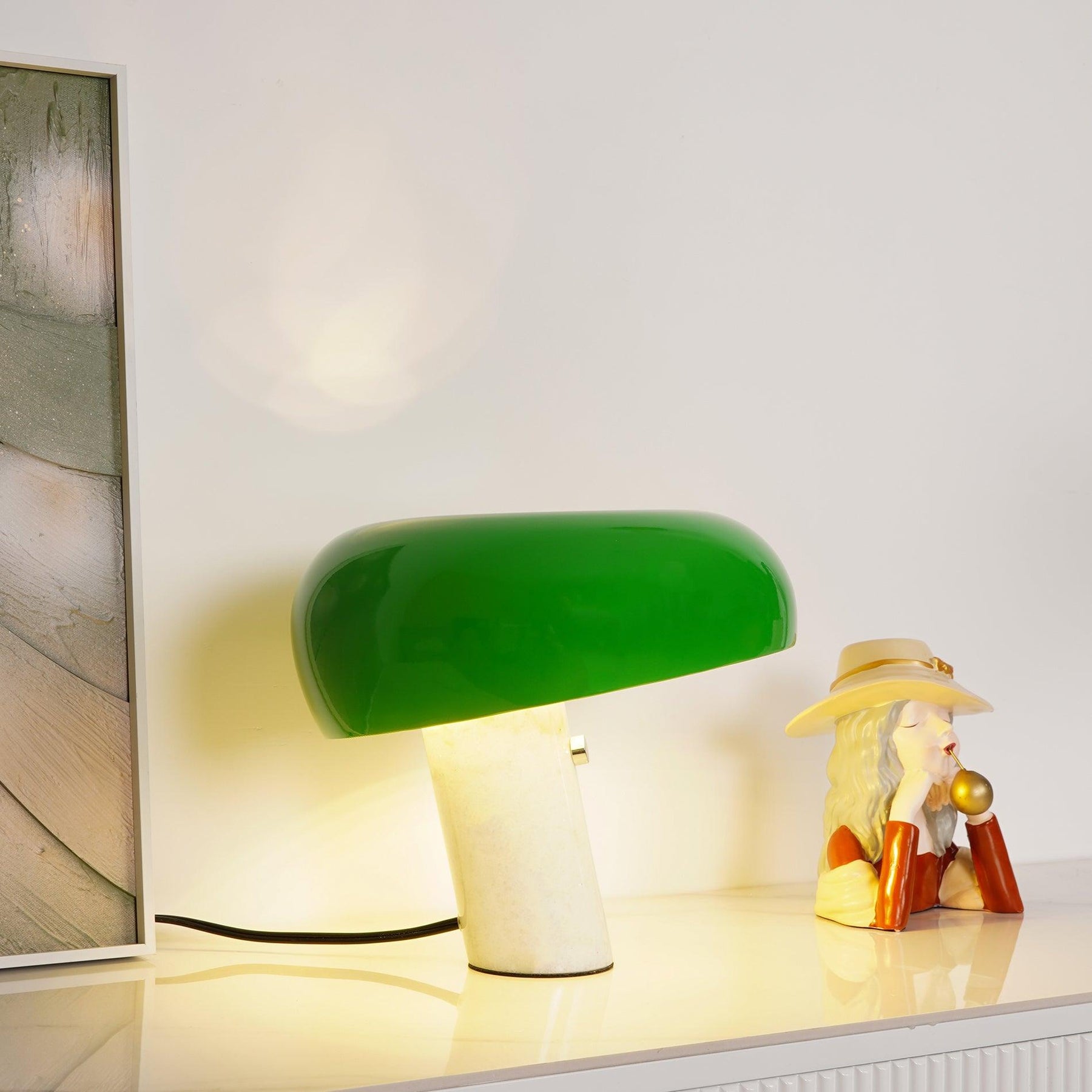 Lampe de Table en Marbre - Élégance et Ambiance Chaleureuse