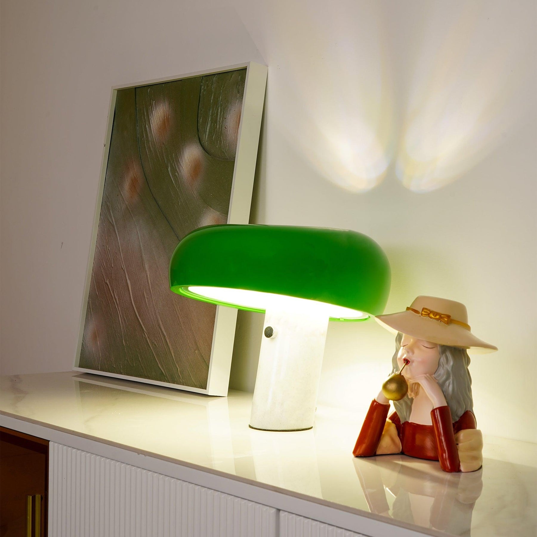 Lampe de Table en Marbre - Élégance et Ambiance Chaleureuse