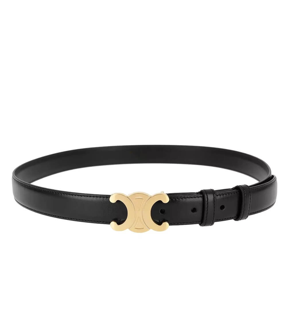 Ceinture en Cuir Noir avec Boucle Dorée - Élégance et Polyvalence pour Toutes les Occasions