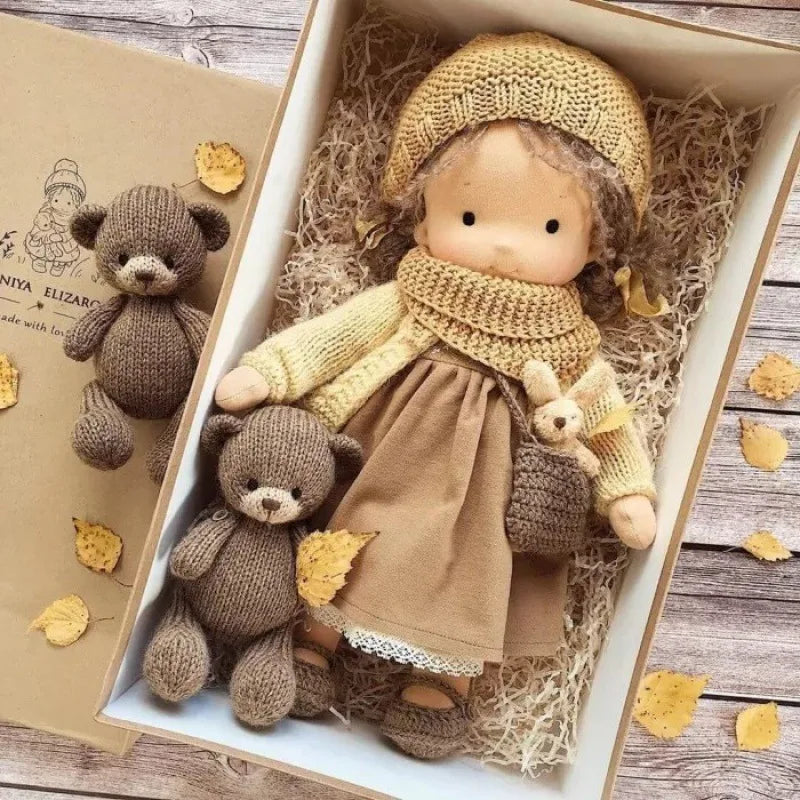 Poupée en Peluche Waldorf - Douceur Kawaii et Cadeau Prêt à Offrir