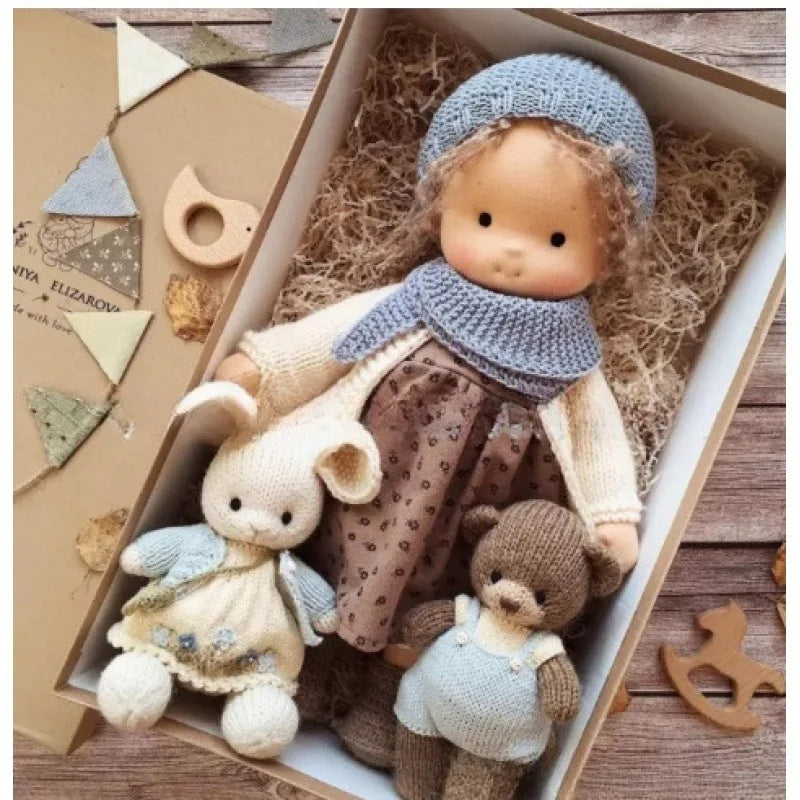 Poupée en Peluche Waldorf - Douceur Kawaii et Cadeau Prêt à Offrir