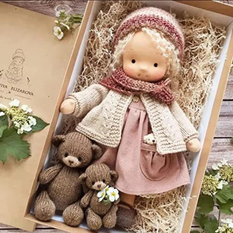 Poupée en Peluche Waldorf - Douceur Kawaii et Cadeau Prêt à Offrir
