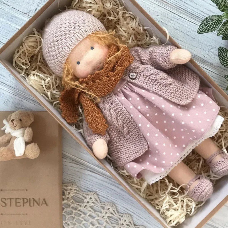 Poupée en Peluche Waldorf - Douceur Kawaii et Cadeau Prêt à Offrir