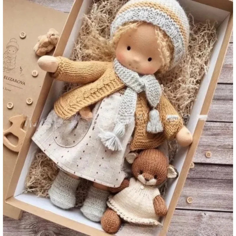 Poupée en Peluche Waldorf - Douceur Kawaii et Cadeau Prêt à Offrir