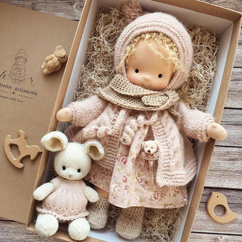 Poupée en Peluche Waldorf - Douceur Kawaii et Cadeau Prêt à Offrir