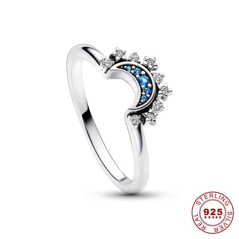 Bague Duo Soleil Lune en Cristal - Élégance Cosmique et Artisanat Exquis