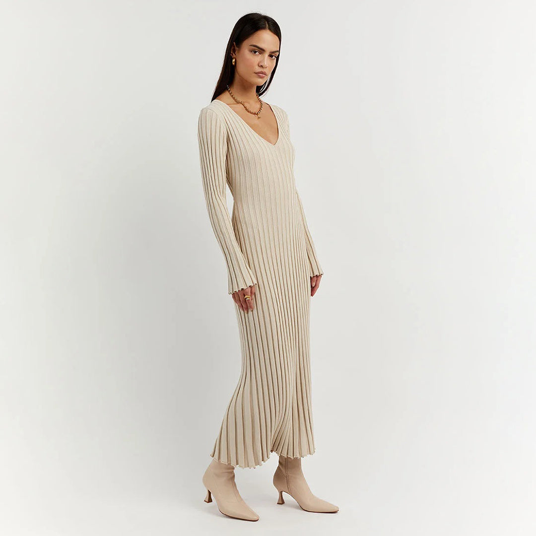 Robe Maxi Ajustable en Pierre - Élégance et Confort pour Femmes